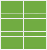 Custom Sliding White Aluminum Doors - Style 08 - 2 doors - Lime Green Glass - Doors and Beyond