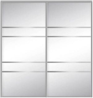 Custom Sliding Aluminum Doors - Style 08 - 2 doors  - MIrror - Doors and Beyond