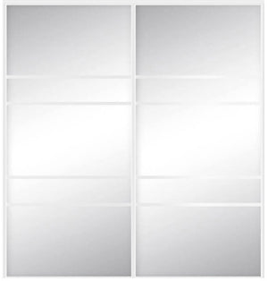 Custom Sliding White Aluminum Doors - Style 08 - 2 doors  - MIrror - Doors and Beyond