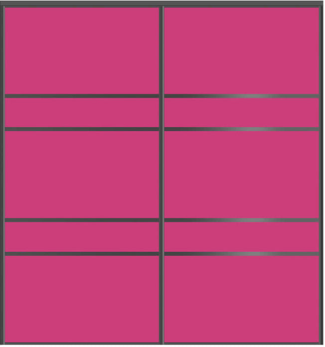 Custom Sliding Black Aluminum Doors - Style 08 - 2 doors  - Pink Glass - Doors and Beyond