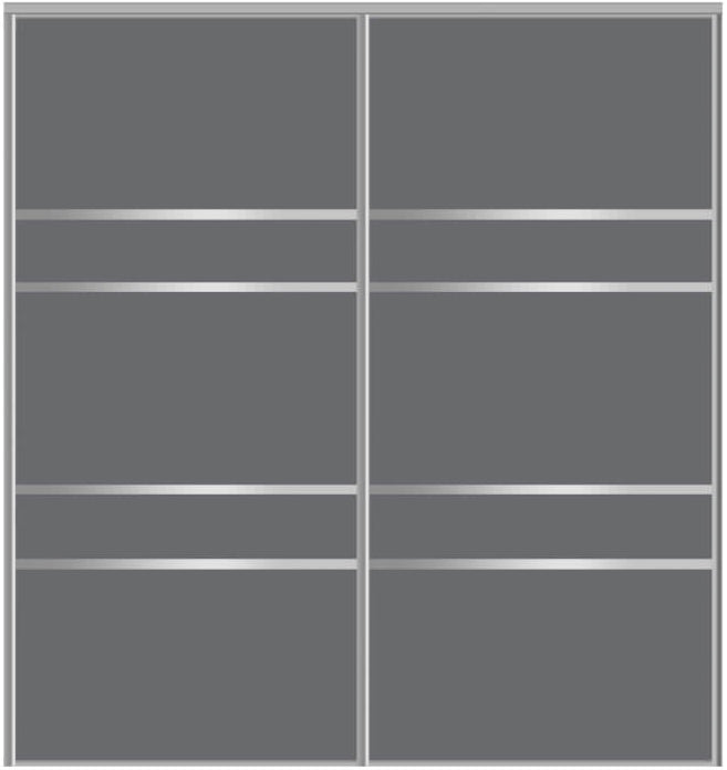 Custom Sliding Aluminum Doors - Style 08 - 2 doors  - Silver Gray Glass