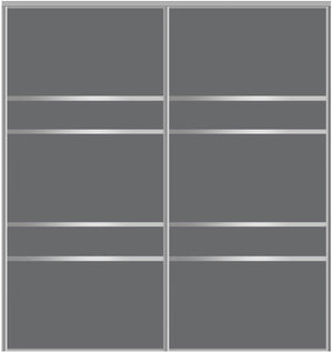 Custom Sliding Aluminum Doors - Style 08 - 2 doors - Silver Gray Glass - Doors and Beyond