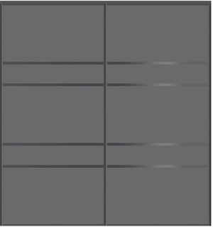 Custom Sliding Black Aluminum Doors - Style 08 - 2 doors - Silver Gray Glass - Doors and Beyond