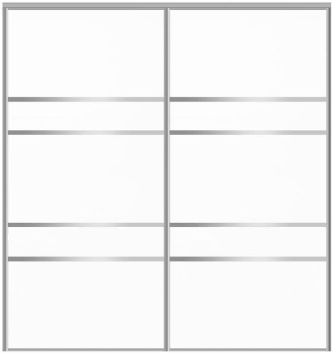 Custom Sliding Aluminum Doors - Style 08 - 2 doors - Soft White - Doors and Beyond