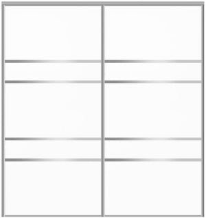 Custom Sliding Aluminum Doors - Style 08 - 2 doors - Soft White - Doors and Beyond