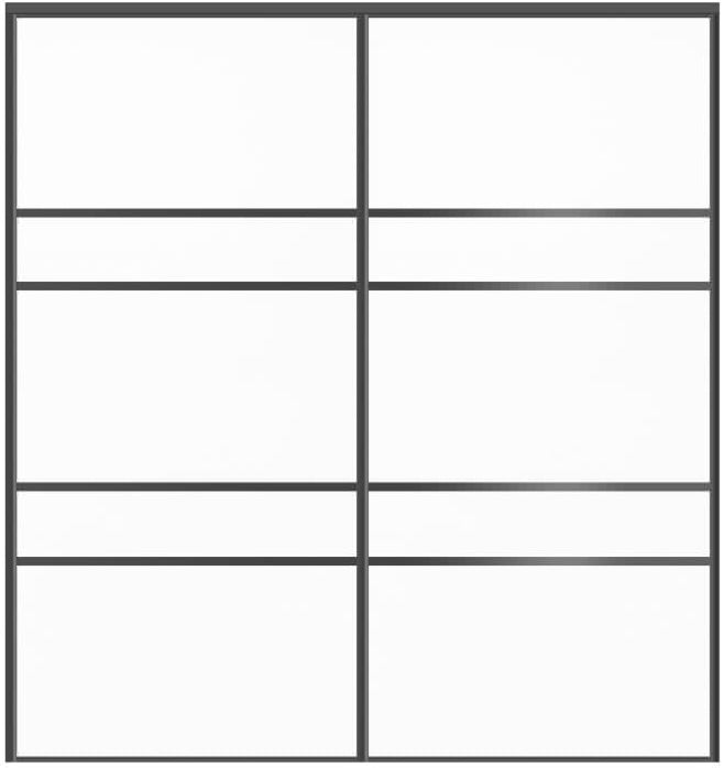 Custom Sliding Black Aluminum Doors - Style 08 - 2 doors  - Soft White - Doors and Beyond