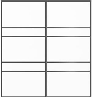Custom Sliding Black Aluminum Doors - Style 08 - 2 doors  - Soft White - Doors and Beyond