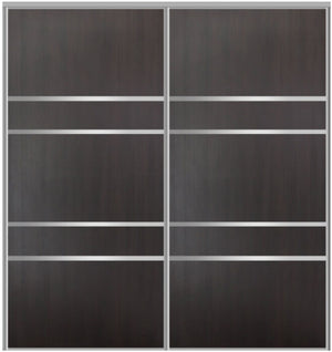 Custom Sliding Aluminum Doors - Style 08 - 2 doors - Premium Wenge - Doors and Beyond