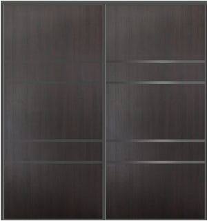 Custom Sliding Black Aluminum Doors - Style 08 - 2 doors - Premium Wenge - Doors and Beyond