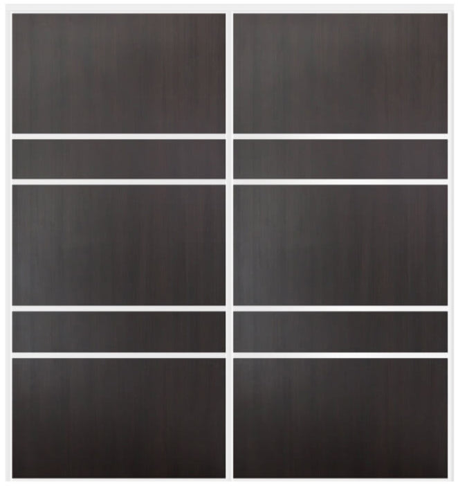 Custom Sliding White Aluminum Doors - Style 08 - 2 doors - Premium Wenge - Doors and Beyond