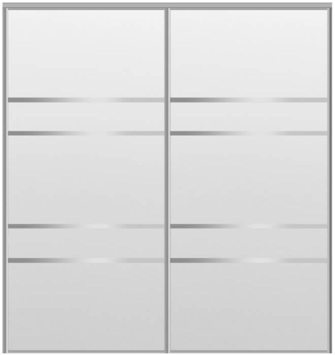 Custom Sliding Aluminum Doors - Style 08 - 2 doors  - White Drawing - Doors and Beyond