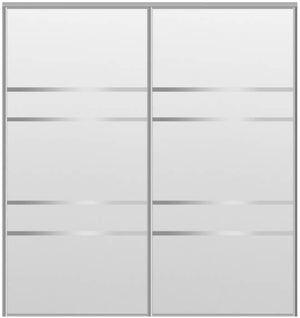 Custom Sliding Aluminum Doors - Style 08 - 2 doors  - White Drawing - Doors and Beyond