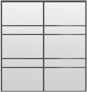 Custom Sliding Black Aluminum Doors - Style 08 - 2 doors - White Drawing - Doors and Beyond