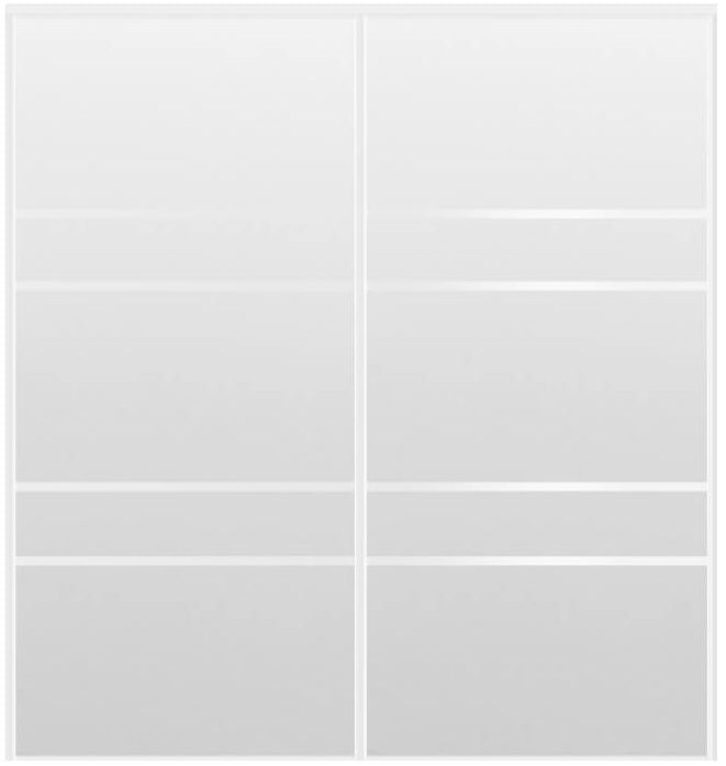 Custom Sliding White Aluminum Doors - Style 08 - 2 doors - White Drawing - Doors and Beyond