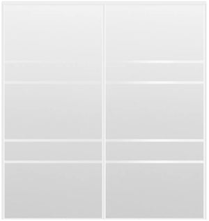 Custom Sliding White Aluminum Doors - Style 08 - 2 doors - White Drawing - Doors and Beyond