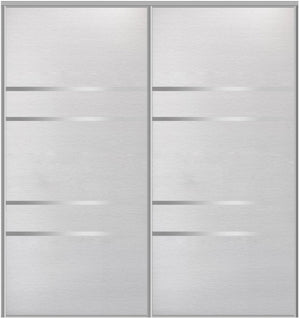 Custom Sliding Aluminum Doors - Style 08 - 2 doors  - White Wenge - Doors and Beyond