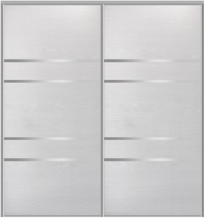 Custom Sliding Aluminum Doors - Style 08 - 2 doors  - White Wenge - Doors and Beyond