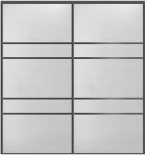 Custom Sliding Black Aluminum Doors - Style 08 - 2 doors - White Wenge - Doors and Beyond