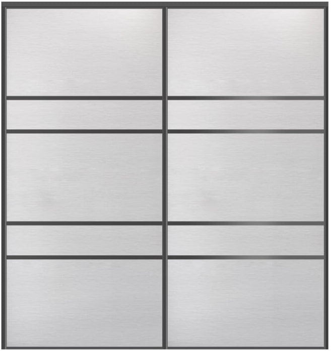 Custom Sliding Black Aluminum Doors - Style 08 - 2 doors - White Wenge - Doors and Beyond