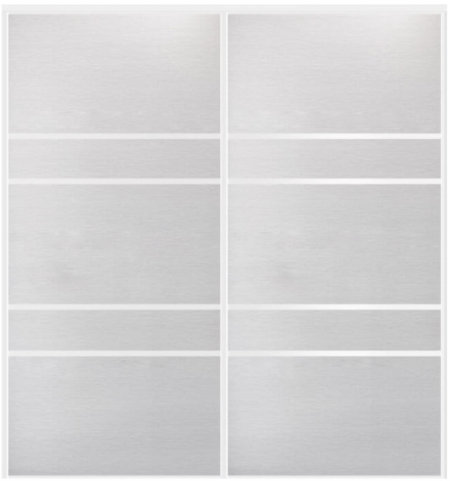 Custom Sliding White Aluminum Doors - Style 08 - 2 doors - White Wenge - Doors and Beyond