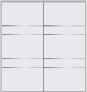 Custom Sliding Aluminum Doors - Style 08 - 2 doors  - White Glass - Doors and Beyond