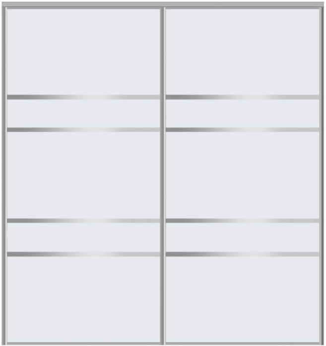 Custom Sliding Aluminum Doors - Style 08 - 2 doors  - White Glass - Doors and Beyond