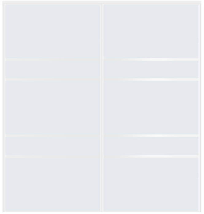 Custom Sliding White Aluminum Doors - Style 08 - 2 doors - White Glass - Doors and Beyond