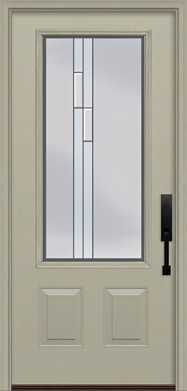 ProVia Legacy Single Entry Door 440 Style Genesis Decorative Glass with Silver Caming and Low-E - Doors and Beyond