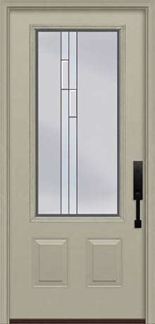 ProVia Legacy Single Entry Door 440 Style Genesis Decorative Glass with Silver Caming and Low-E - Doors and Beyond