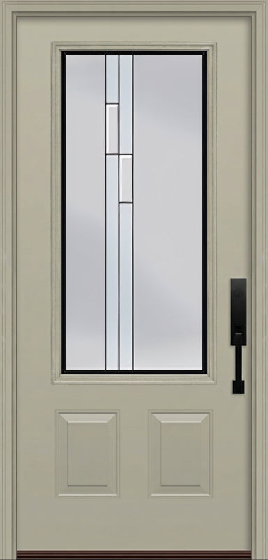 ProVia Legacy Single Entry Door 440 Style Genesis Decorative Glass with Black Caming and Low-E - Doors and Beyond