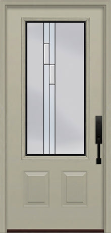 ProVia Legacy Single Entry Door 440 Style Genesis Decorative Glass with Black Caming and Low-E - Doors and Beyond