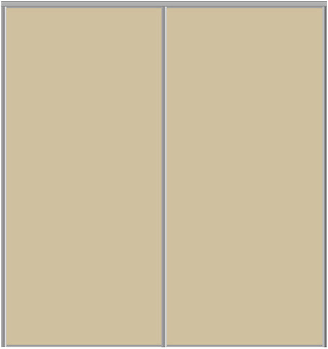 Custom Sliding Aluminum Doors - Style 01 - 2 doors  - Beige Glass - Doors and Beyond