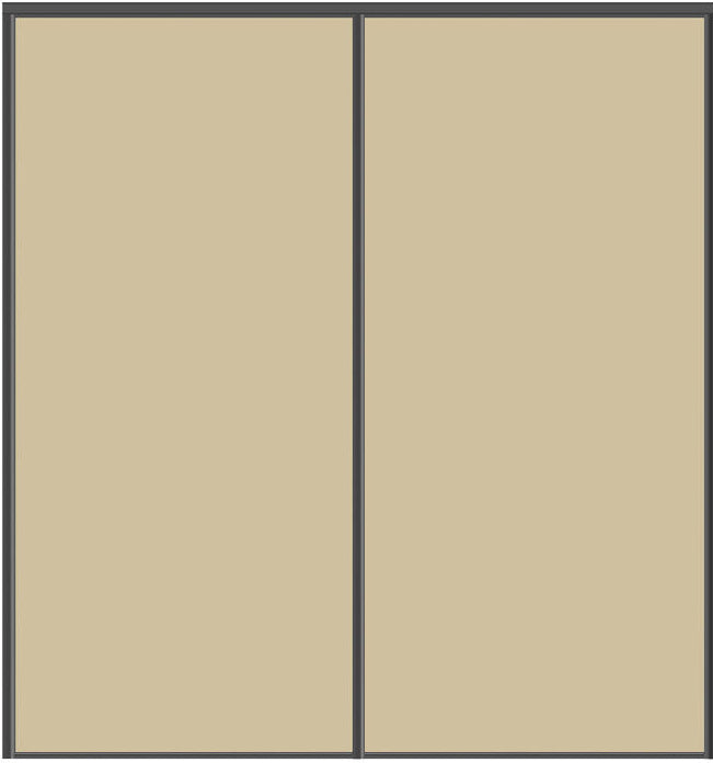 Custom Sliding Black Aluminum Doors - Style 01 - 2 doors  - Beige Glass
