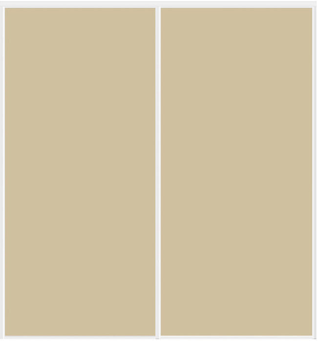 Custom Sliding White Aluminum Doors - Style 01 - 2 doors - Beige Glass - Doors and Beyond
