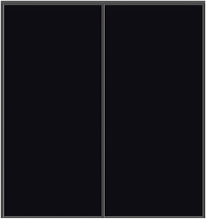 Custom Sliding Black Aluminum Doors - Style 01 - 2 doors - Black Glass - Doors and Beyond