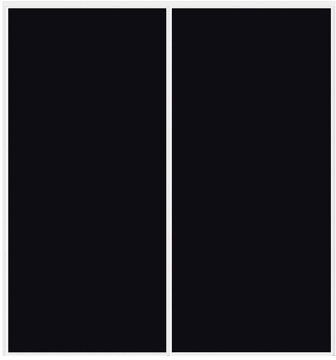 Custom Sliding White Aluminum Doors - Style 01 - 2 doors - Black Glass - Doors and Beyond