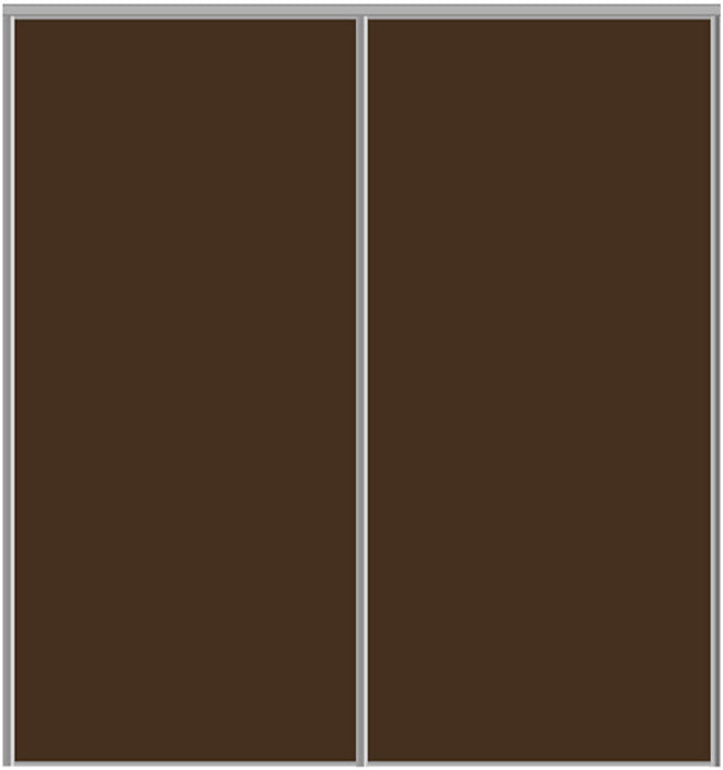 Custom Sliding Aluminum Doors - Style 01 - 2 doors  - Brown Glass - Doors and Beyond