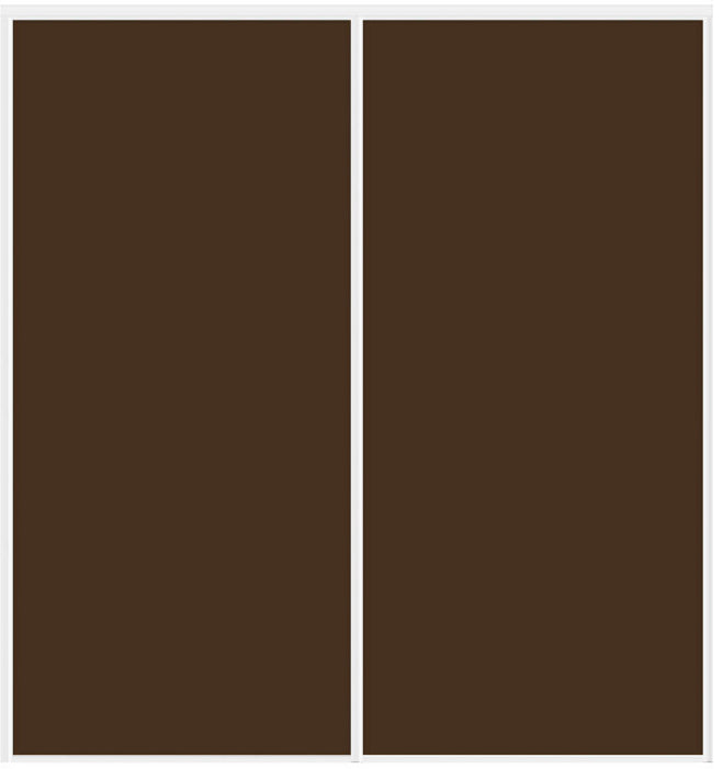 Custom Sliding White Aluminum Doors - Style 01 - 2 doors - Brown Glass - Doors and Beyond