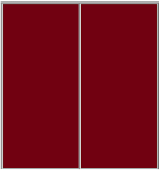 Custom Sliding Aluminum Doors - Style 01 - 2 doors  - Burgundy Glass
