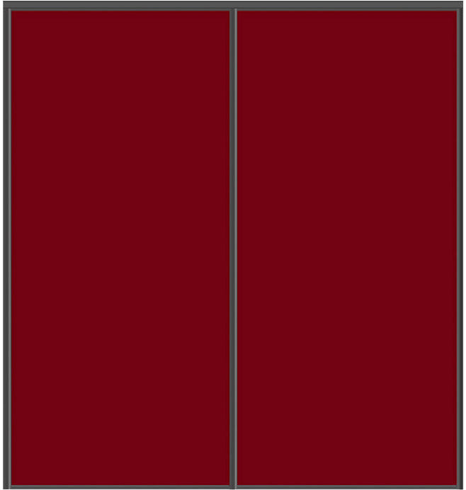 Custom Sliding Black Aluminum Doors - Style 01 - 2 doors  - Burgundy Glass