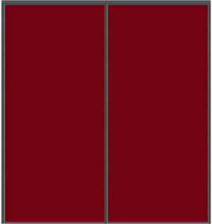 Custom Sliding Black Aluminum Doors - Style 01 - 2 doors - Burgundy Glass - Doors and Beyond