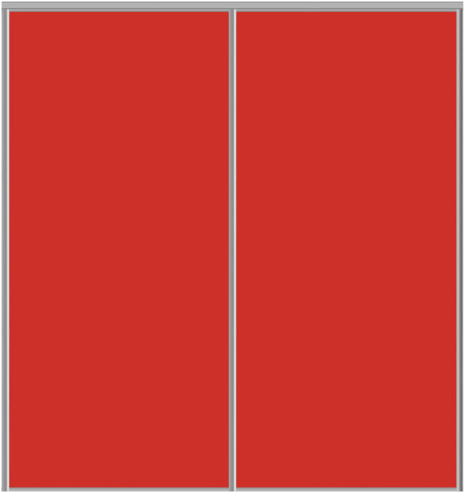 Custom Sliding Aluminum Doors - Style 01 - 2 doors  - Light Red Glass