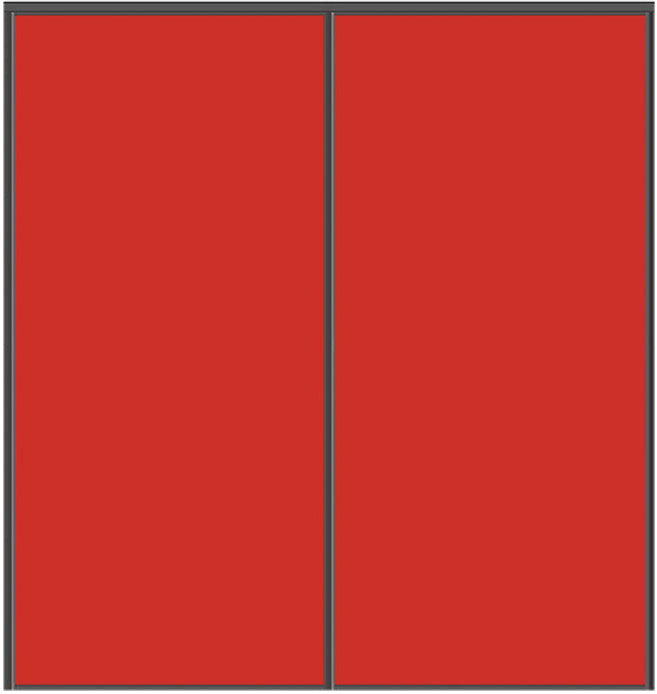 Custom Sliding Black Aluminum Doors - Style 01 - 2 doors - Light Red Glass - Doors and Beyond