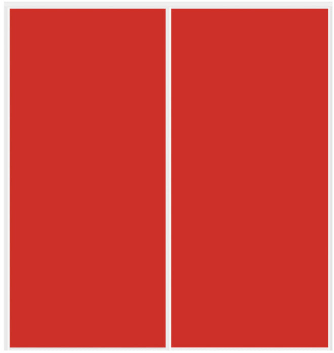 Custom Sliding White Aluminum Doors - Style 01 - 2 doors - Light Red Glass - Doors and Beyond