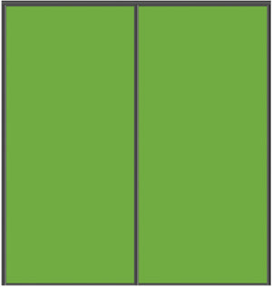 Custom Sliding Black Aluminum Doors - Style 01 - 2 doors - Lime Green Glass - Doors and Beyond