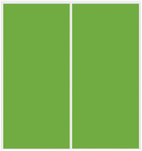 Custom Sliding White Aluminum Doors - Style 01 - 2 doors - Lime Green Glass - Doors and Beyond