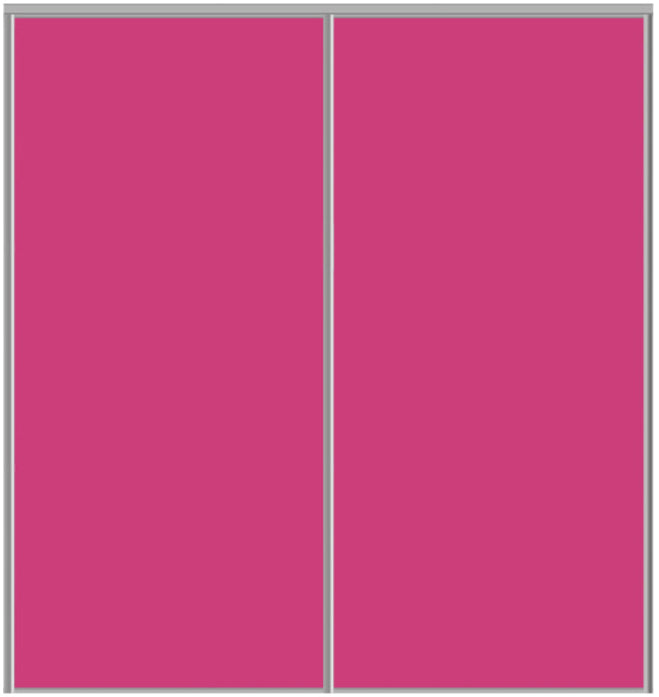 Custom Sliding Aluminum Doors - Style 01 - 2 doors  - Pink Glass