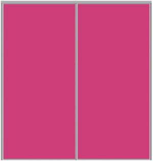 Custom Sliding Aluminum Doors - Style 01 - 2 doors  - Pink Glass - Doors and Beyond