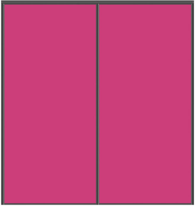 Custom Sliding Black Aluminum Doors - Style 01 - 2 doors  - Pink Glass - Doors and Beyond