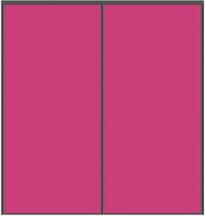 Custom Sliding Black Aluminum Doors - Style 01 - 2 doors  - Pink Glass - Doors and Beyond
